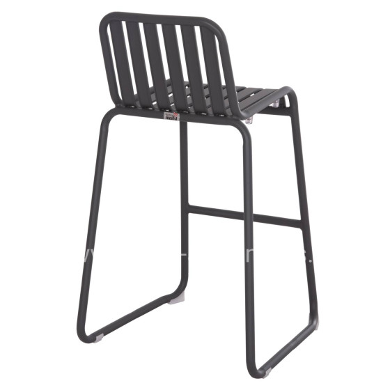 BAR STOOL ALUMINUM RACHEL HM6341.01 GREY COLOR 47x56.5x98.5Hcm.