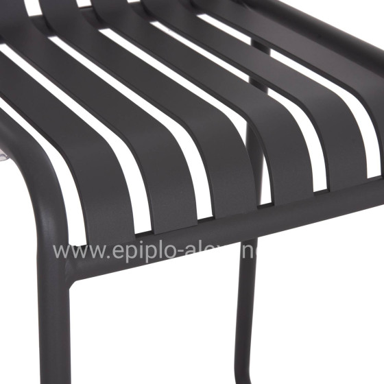 BAR STOOL ALUMINUM RACHEL HM6341.01 GREY COLOR 47x56.5x98.5Hcm.