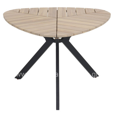OUTDOOR TABLE TRADEN HM6242 ACACIA WOOD IN LEAF SHAPE-METAL LEGS 110x108x76Hcm.