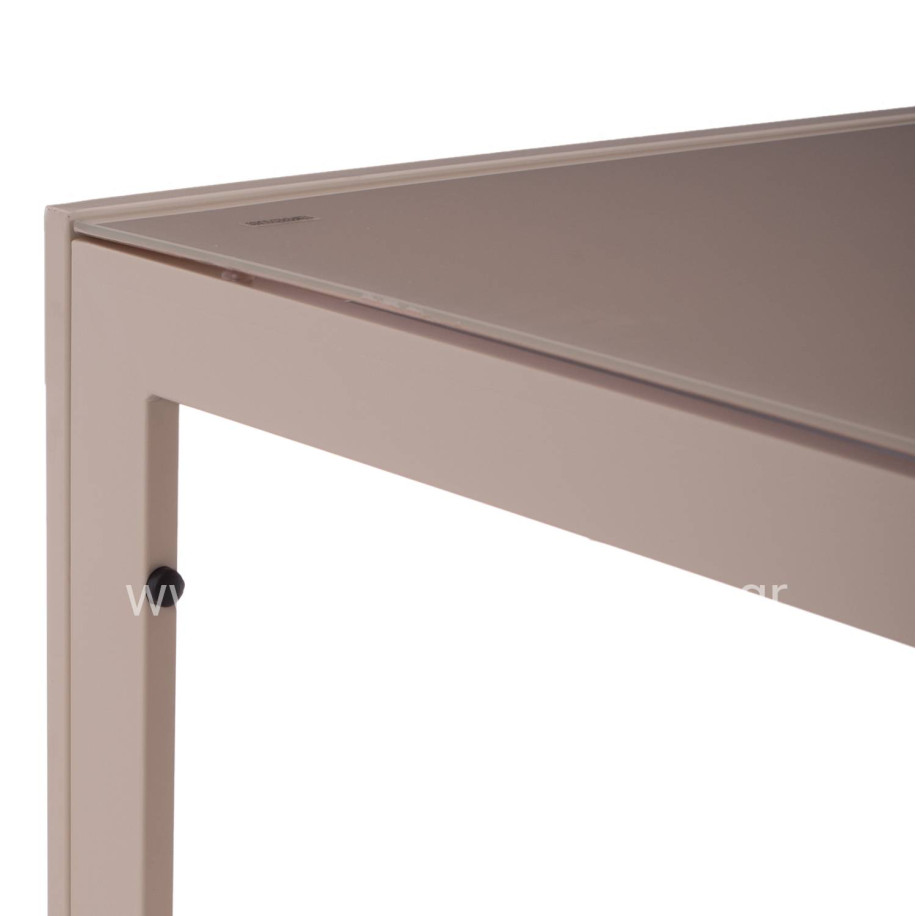 OUTDOOR DINING SET 5PCS OFER HM21015 TABLE & 4 CHAIRS- METAL IN CAPPUCCINO COLOR