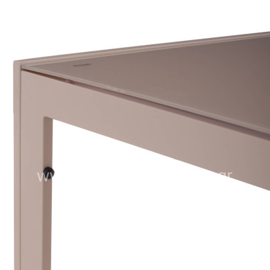 OUTDOOR DINING SET 5PCS OFER HM21015 TABLE & 4 CHAIRS- METAL IN CAPPUCCINO COLOR