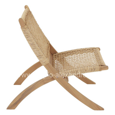 FOLDABLE LOUNGE CHAIR FERMO HM6243.01 ACACIA WOOD IN NATURAL-SYNTHETIC WICKER 60x76x72Hcm.