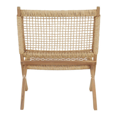 FOLDABLE LOUNGE CHAIR FERMO HM6243.01 ACACIA WOOD IN NATURAL-SYNTHETIC WICKER 60x76x72Hcm.