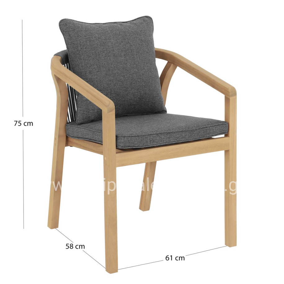 ΠΟΛΥΘΡΟΝΑ CONTREL HM6244.02 ΞΥΛΟ ΑΚΑΚΙΑΣ ΦΥΣΙΚΟ-ΣΧΟΙΝΙ & ΜΑΞΙΛΑΡΙΑ ΓΚΡΙ 58x60x74Υεκ.