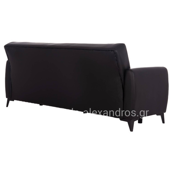 SOFA-BED 3-SEATER WITH STORAGE SPACE NIKKO HM3292.11 BLACK PU 207x80x82Hcm.