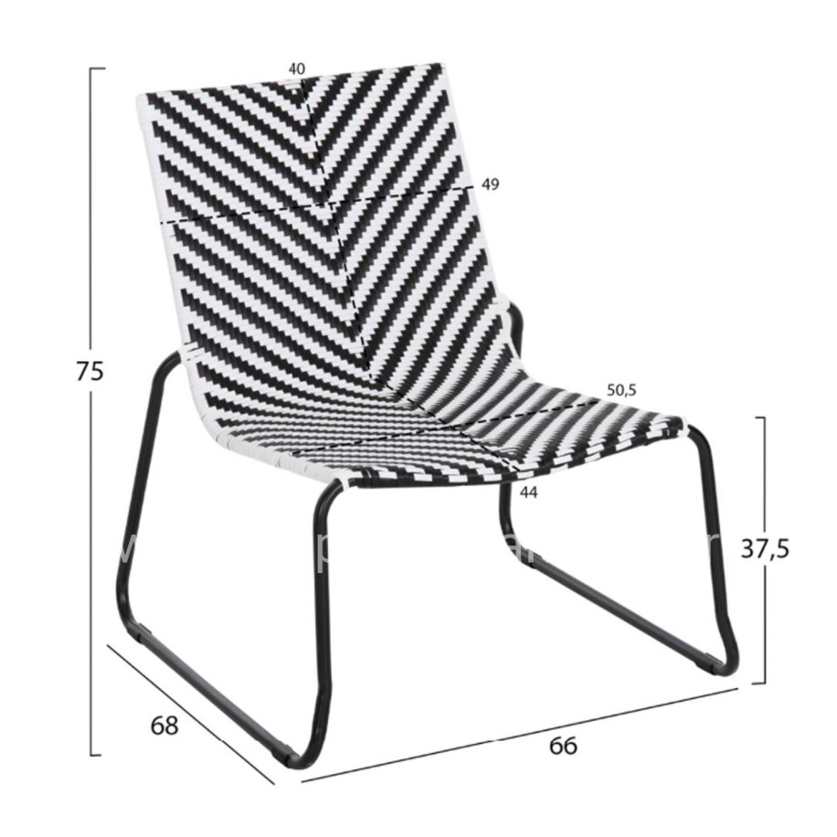 ΣΕΤ LOUNGE 3TMX ΕΞ.ΧΩΡΟΥ PONY HM21193.02 ΜΕΤΑΛΛΟ ΚΑΙ ΣΥΝΘ.RATTAN ΣΕ ΛΕΥΚΟ-ΜΑΥΡΟ