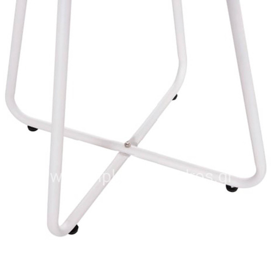 OUTDOOR LOUNGE SET 3PCS PONY HM21194 METAL COFFEE TABLE IN WHITE--WICKER RATTAN IN BLACK & WHITE