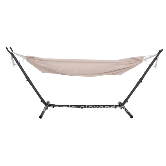 HAMMOCK CRAVE HM6304.02 ANTHRACITE METAL FRAME-BEIGE FABRIC 265x93x105Hcm.