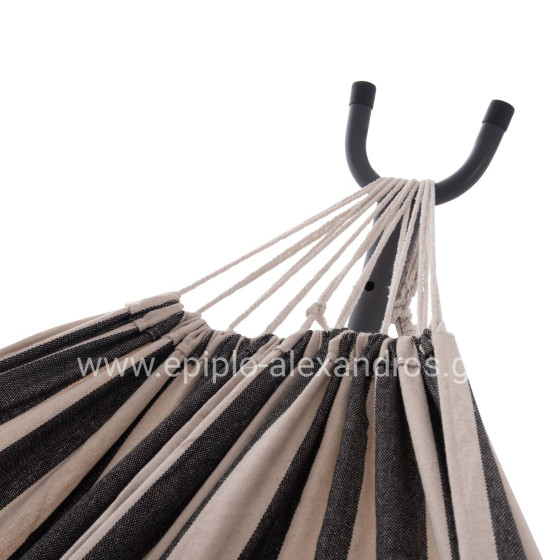 HAMMOCK CRAVE HM6304.03 ANTHRACITE METAL FRAME-BLUE FABRIC WITH WHITE STRIPES 265x93x105Hcm.