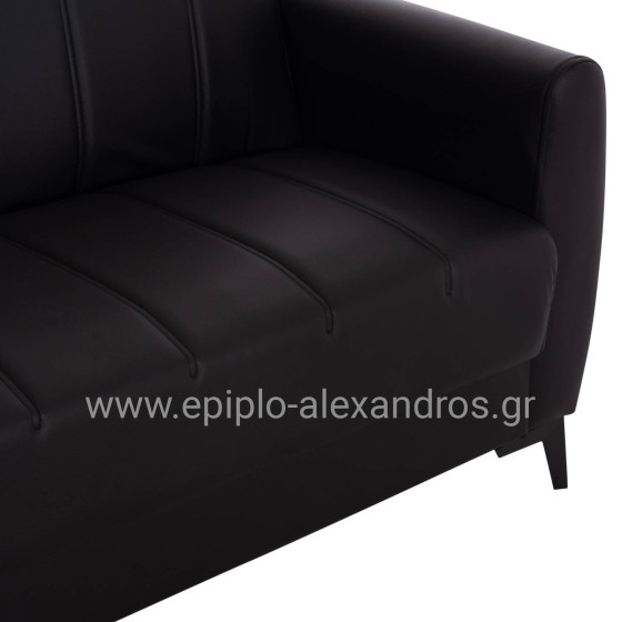 SOFA-BED 2-SEATER WITH STORAGE SPACE NIKKO HM3293.11 BLACK PU 144x75x84Hcm.