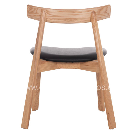 DINING CHAIR SEKAN HM18245.04 RUBBERWOOD-BLACK PU 60x54x72Hcm.