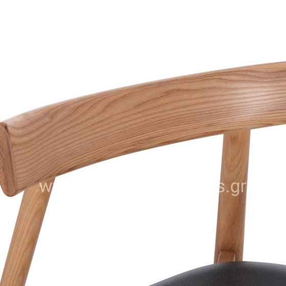 DINING CHAIR SEKAN HM18245.04 RUBBERWOOD-BLACK PU 60x54x72Hcm.