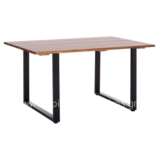 OUTDOOR DINING TABLE FRIGGO HM6296.02 ACACIA WOOD 2.6cm thick--METAL LEGS 140x80x76Hcm
