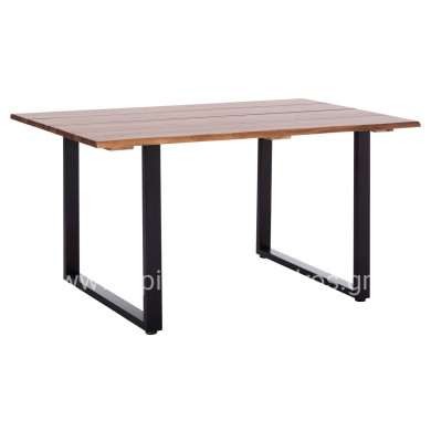 OUTDOOR DINING TABLE FRIGGO HM6296.02 ACACIA WOOD 2.6cm thick--METAL LEGS 140x80x76Hcm