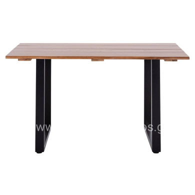 OUTDOOR DINING TABLE FRIGGO HM6296.02 ACACIA WOOD 2.6cm thick--METAL LEGS 140x80x76Hcm