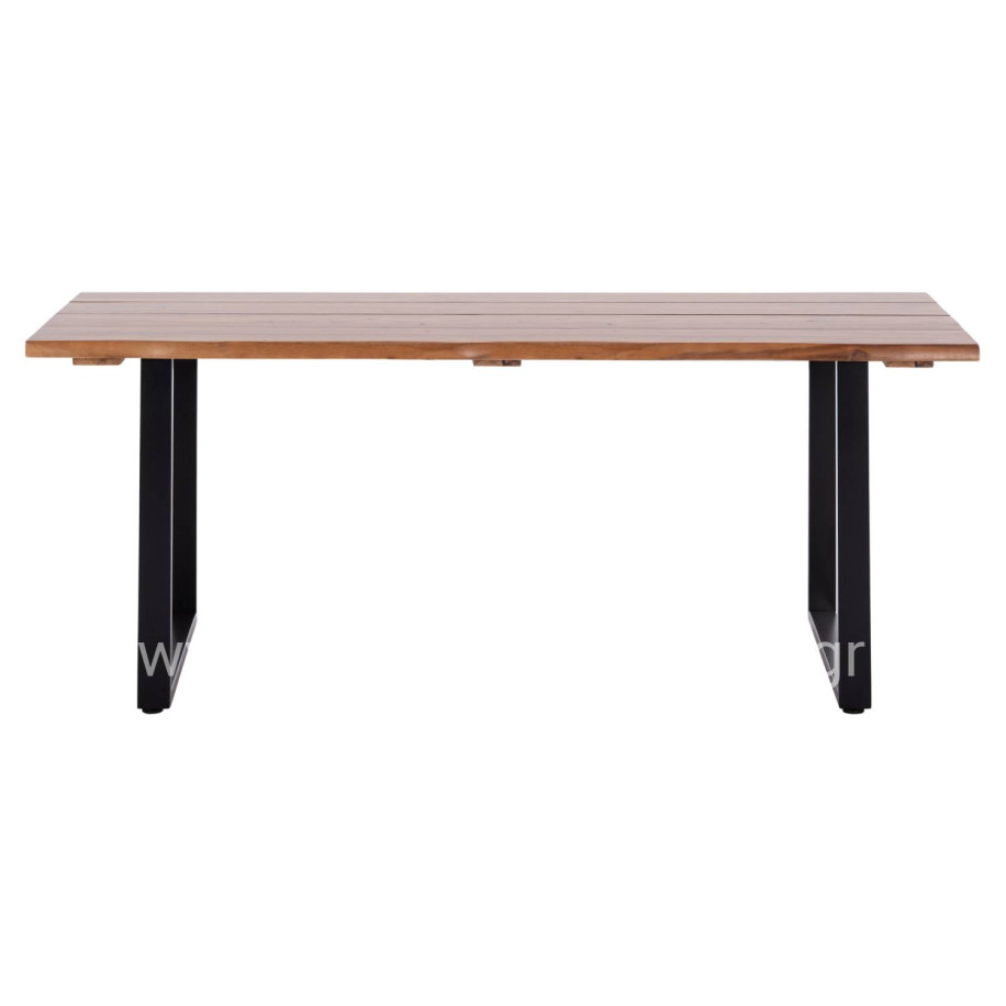 OUTDOOR DINING TABLE FRIGGO HM6298.02 ACACIA WOOD 2.6cm thick--METAL LEGS 200x100x76Hcm