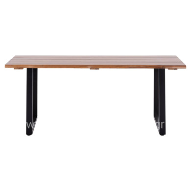 OUTDOOR DINING TABLE FRIGGO HM6298.02 ACACIA WOOD 2.6cm thick--METAL LEGS 200x100x76Hcm