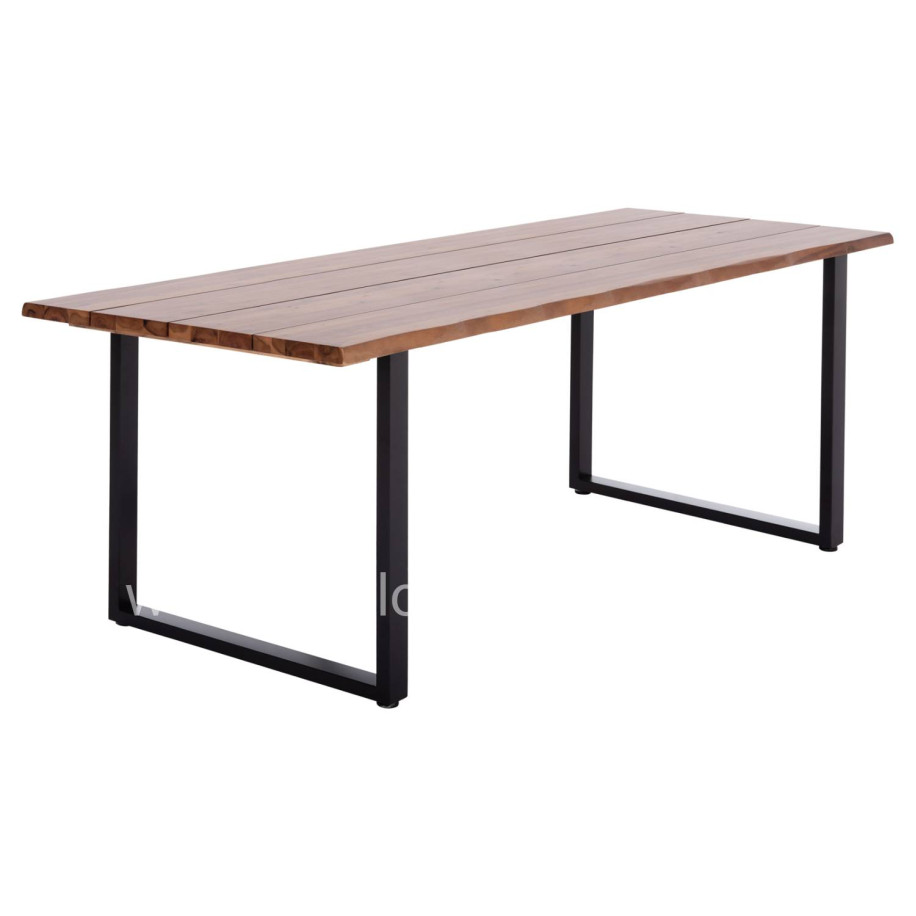 OUTDOOR DINING TABLE FRIGGO HM6298.02 ACACIA WOOD 2.6cm thick--METAL LEGS 200x100x76Hcm