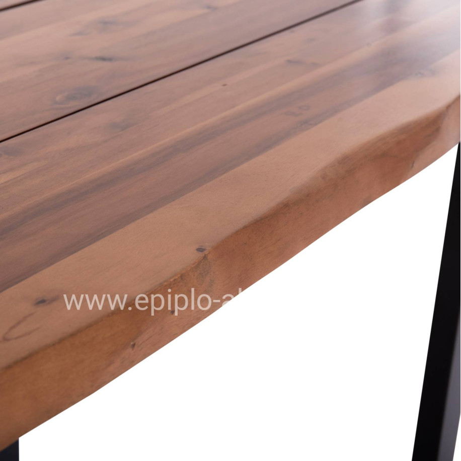 OUTDOOR DINING TABLE FRIGGO HM6298.02 ACACIA WOOD 2.6cm thick--METAL LEGS 200x100x76Hcm
