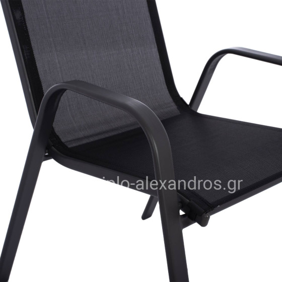 OUTDOOR DINING SET ADAM HM5193.13 TABLE WITH 4 DINING CHAIRS--BLACK