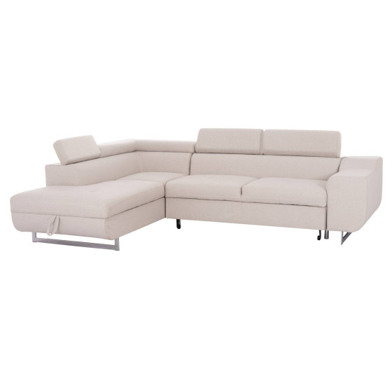 ΓΩΝΙΑΚΟΣ ΚΑΝΑΠΕΣ-ΚΡΕΒΑΤΙ ΜΕ ΑΠΟΘ.ΧΩΡΟ ENCORE HM3301.03L ΜΠΕΖ ΥΦΑΣΜΑ 285x205x90Υεκ.