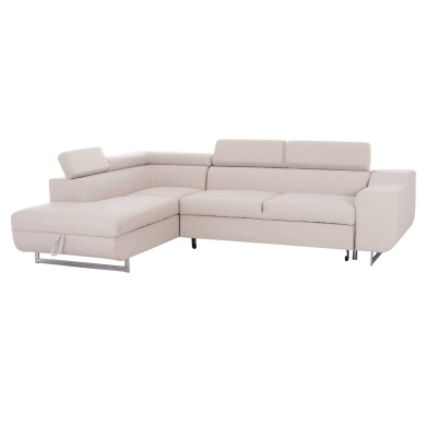 CORNER SOFA-BED WITH STORAGE SPACE ENCORE HM3301.03L BEIGE FABRIC 285x205x90Hcm.