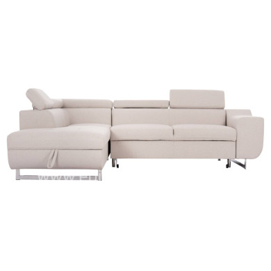 CORNER SOFA-BED WITH STORAGE SPACE ENCORE HM3301.03L BEIGE FABRIC 285x205x90Hcm.