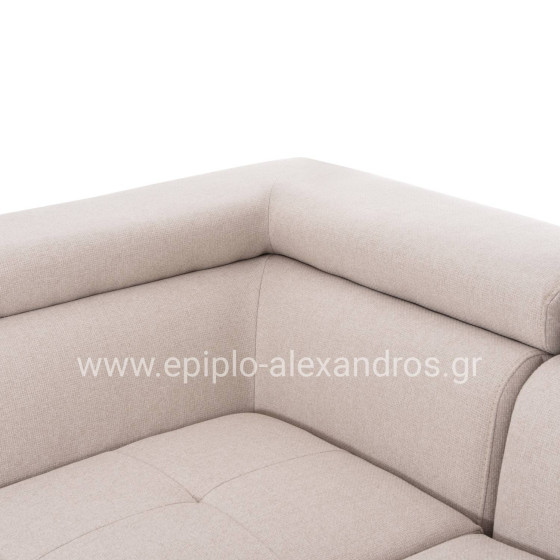 CORNER SOFA-BED WITH STORAGE SPACE ENCORE HM3301.03L BEIGE FABRIC 285x205x90Hcm.