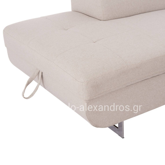 CORNER SOFA-BED WITH STORAGE SPACE ENCORE HM3301.03L BEIGE FABRIC 285x205x90Hcm.