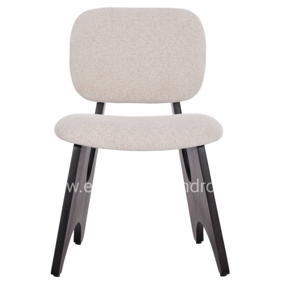 DINING CHAIR BELLISI HM18248.02 FABRIC IN CREAM WHITE-PLYWOOD IN BLACK 53x56x78Hcm.