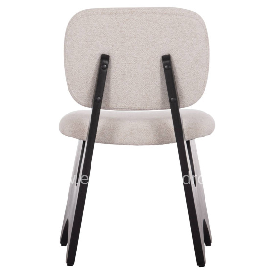 DINING CHAIR BELLISI HM18248.02 FABRIC IN CREAM WHITE-PLYWOOD IN BLACK 53x56x78Hcm.