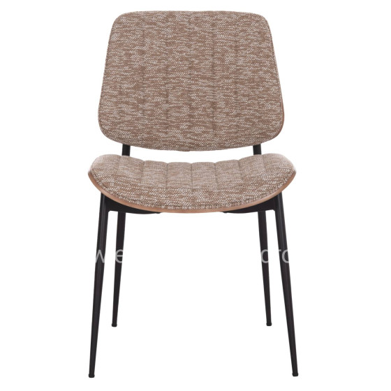 DINING CHAIR CONTI HM9983.01 BLACK METAL--BROWN FABRIC 49x56x82Hcm.