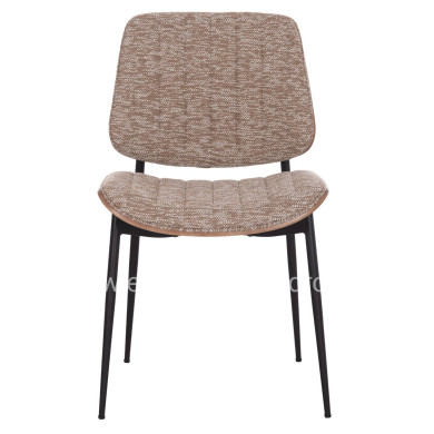 DINING CHAIR CONTI HM9983.01 BLACK METAL--BROWN FABRIC 49x56x82Hcm.