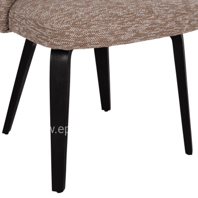 DINING CHAIR DEKKER HM18249.03 PLYWOOD IN BLACK--FABRIC IN BROWN 50x60x80Hcm.