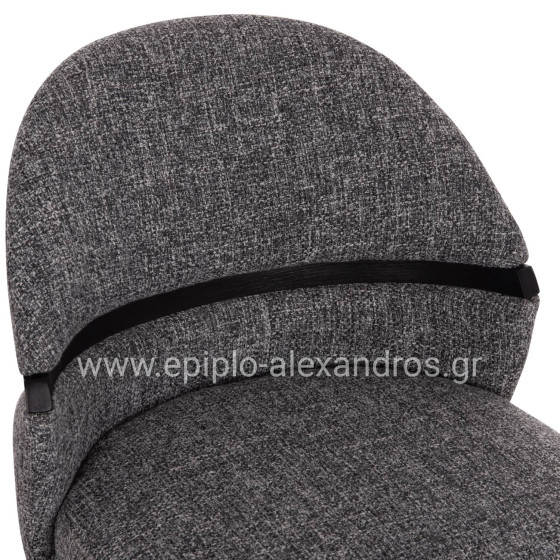 DINING CHAIR DEKKER HM18249.02 PLYWOOD IN BLACK--FABRIC IN GREY 50x60x80Hcm.