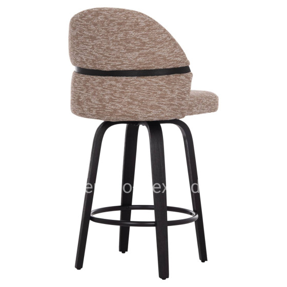 BAR STOOL SWIVEL DEKKER HM18250.02 PLYWOOD IN BLACK--FABRIC IN BROWN 48x54x96Hcm.