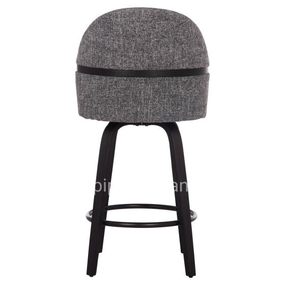 BAR STOOL SWIVEL DEKKER HM18250.03 PLYWOOD IN BLACK--FABRIC IN GREY 48x54x96Hcm.