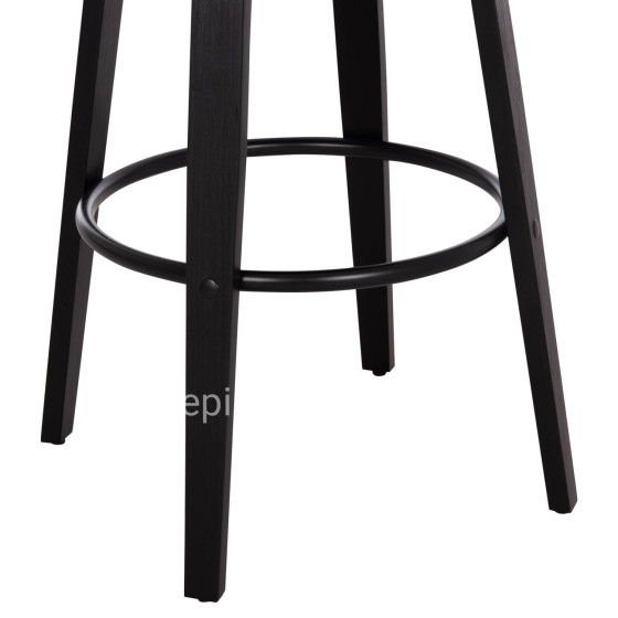BAR STOOL SWIVEL BECKER HM18251.02 PLYWOOD IN BLACK--FABRIC IN ECRU 50x52x100Hcm.