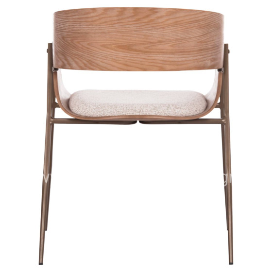 DINING ARMCHAIR KRILL HM18254.01 PLYWOOD IN WHITEWASH--META LEGS IN COPPER COLOR 55.5x55x72Hcm.