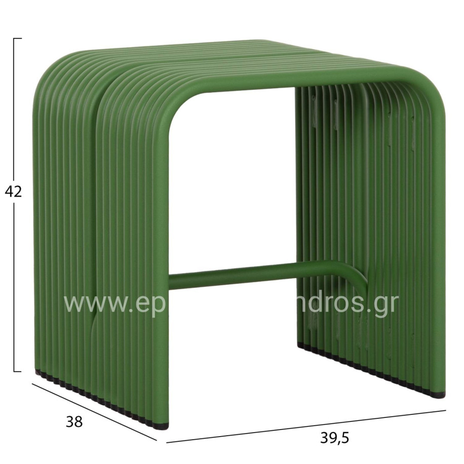 STOOL SERIES INTREPID HM6325.07 ALUMINUM IN GREEN COLOR 40x38x42.5Hcm.