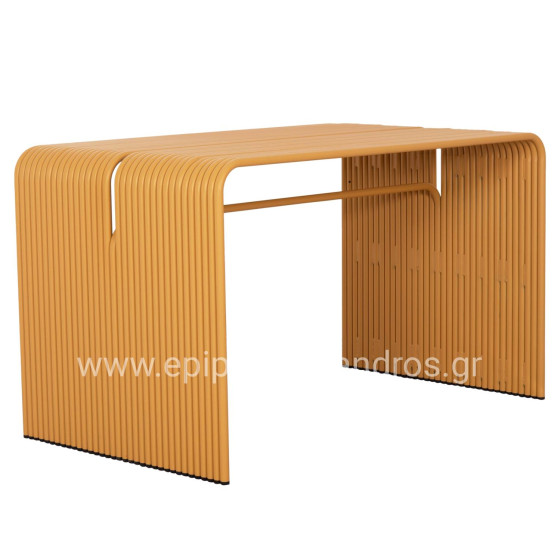 DINING TABLE SERIES INTREPID HM6330.07 ALUMINUM IN MUSTARD YELLOW 120x70x70.5Hcm.