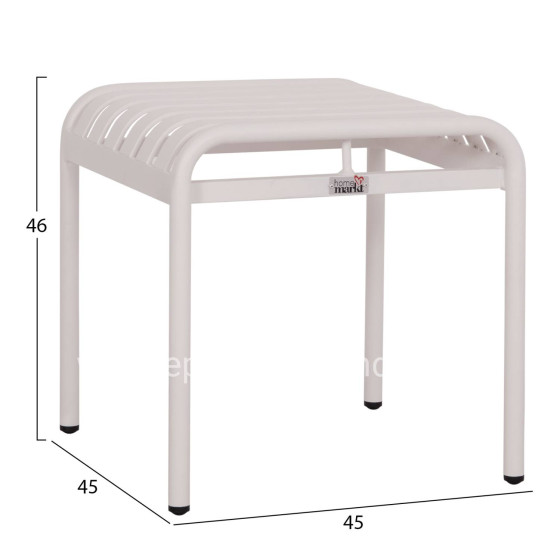 ALUMINUM STOOL RACHEL HM6340.02 WHITE COLOR 45x45x46Hcm.