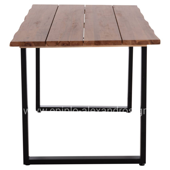 OUTDOOR DINING TABLE FRIGGO HM6375.02 ACACIA WOOD 2.6cm thick--METAL LEGS 160x80x76Hcm