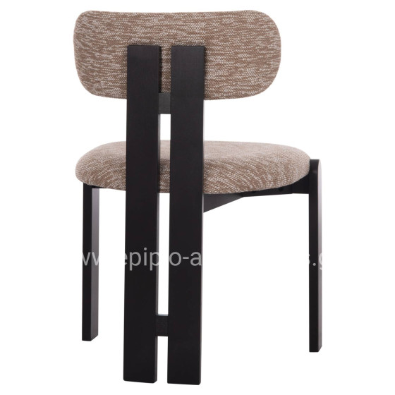 ΚΑΡΕΚΛΑ ΤΡΑΠΕΖΑΡΙΑΣ KARVO HM18252.03 ΚΑΦΕ ΥΦΑΣΜΑ--ΞΥΛΟ ΣΕ ΜΑΥΡΟ 57x50x78,5Υεκ.