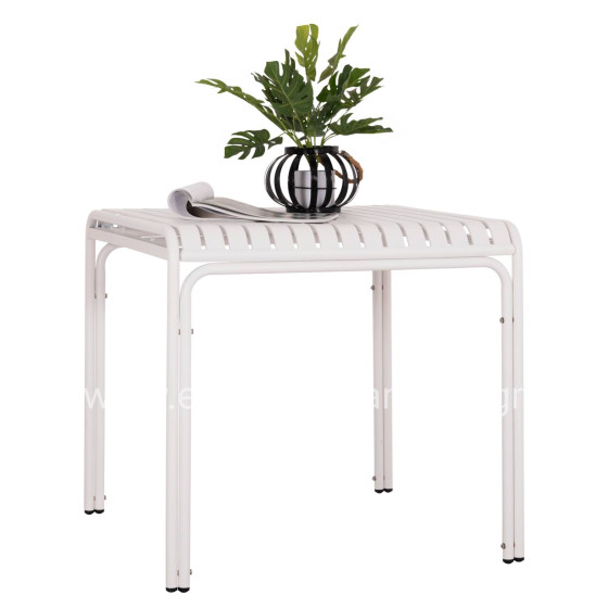 OUTDOOR SQUARE ALUMINUM TABLE RACHEL HM6338.02 WHITE COLOR 80x80x75Hcm.