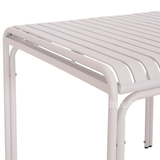 OUTDOOR SQUARE ALUMINUM TABLE RACHEL HM6338.02 WHITE COLOR 80x80x75Hcm.