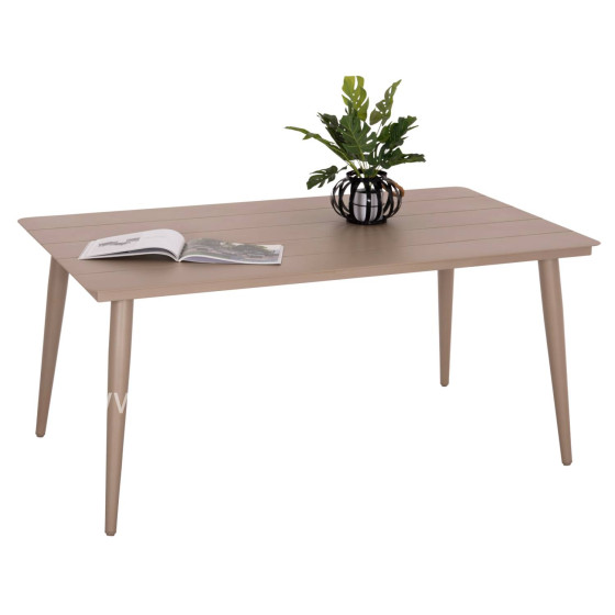 ALUMINUM DINING TABLE RECTANGULAR HIGER HM6291.04 CAPPUCCINO 160x90x78Hcm.