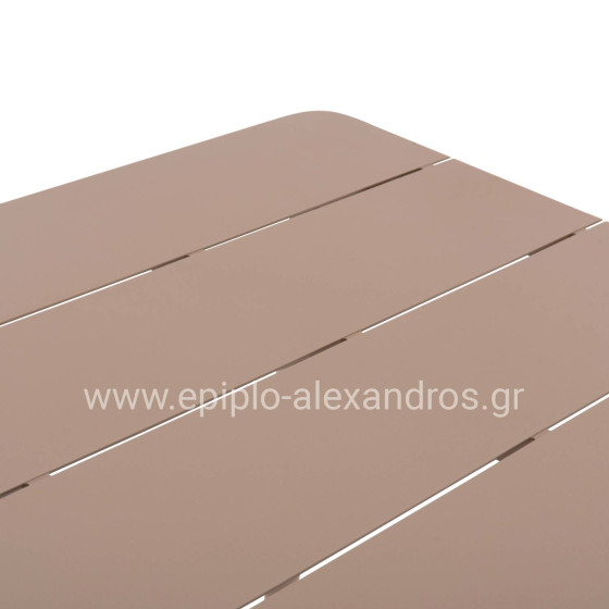 ALUMINUM DINING TABLE RECTANGULAR HIGER HM6291.04 CAPPUCCINO 160x90x78Hcm.