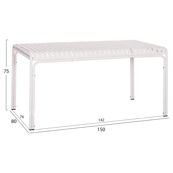 ΤΡΑΠΕΖΙ ΑΛΟΥΜΙΝΙΟΥ RACHEL HM6339.02 ΛΕΥΚΟ 150x80x75Υεκ.