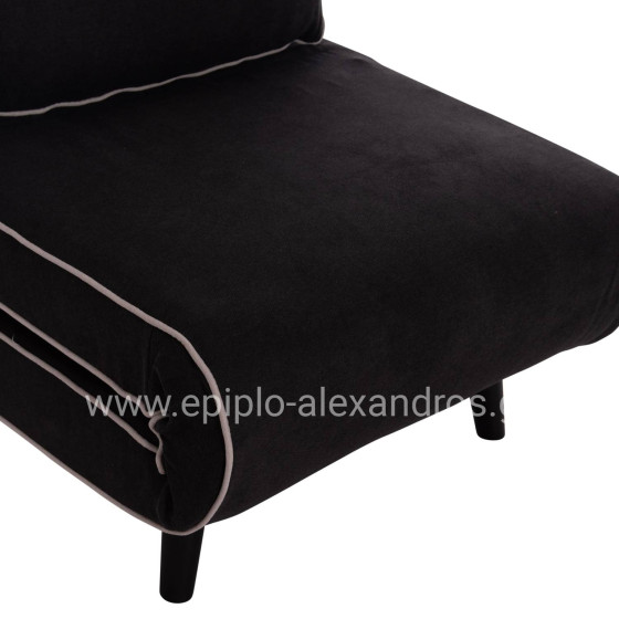 ARMCHAIR-BED BRAXTON HM8425.03 BLACK FABRIC 78x88x78Hcm.
